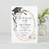 Invitation Coquette Black Bow et Pearl Boho (Debout devant)