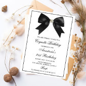 Invitation Coquette Black Ribbon,Coquette Party Birthday 