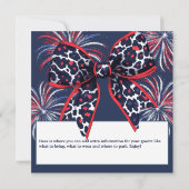 Invitation Coquette blanc rouge et bleu léopard (Dos)