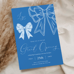 Invitation Coquette Bleue Vend Élégante Grand Ouverture