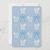 Invitation Coquette Blue Bow/Ribbon Boy Baby shower (Dos)