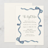 Invitation Coquette Blue La Nuit Avant Le Dîner De La Répétit (Devant / Derrière)