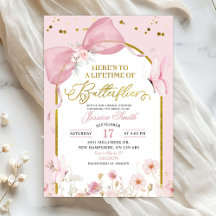 Coquette Blush Pink Butterfly Bridal Shower