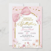 Invitation Coquette Blush Pink Butterfly Bridal Shower (Devant)