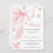 Invitation Coquette Bow Baby C'est du Baby shower froid (Devant)