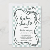Invitation Coquette Bow Baby shower neutre du genre (Devant)