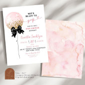 Invitation Coquette Bow Baby shower rose Anniversaire