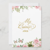 Invitation Coquette Bow Ballroom Sage Blush Pink Quinceanera (Dos)