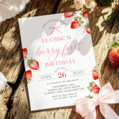 Invitation Coquette Bow Berry First Strawberry First Birday