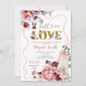 Invitation Coquette Bow Blush et Fête des mariées Bourgogne (Devant)