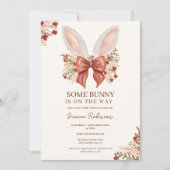 Invitation Coquette Bow Boho Bunny Oreilles Pâques Baby showe (Devant)