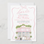 Invitation Coquette Bow Café parisien 1er anniversaire (Devant)