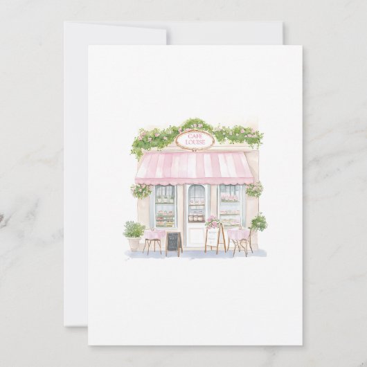 Invitation Coquette Bow Café parisien Anniversaire (Dos)