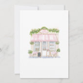 Invitation Coquette Bow Café parisien French Girl Baby shower (Dos)