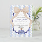 Invitation Coquette Bow Chinoiserie Citrouille Fête des marié (Debout devant)