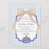 Invitation Coquette Bow Chinoiserie Citrouille Fête des marié (Devant / Derrière)