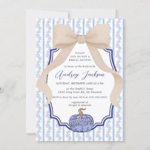 Invitation Coquette Bow Chinoiserie Citrouille Fête des marié