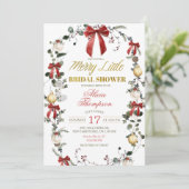 Invitation Coquette Bow Christmas Merry Little Bridal Shower (Debout devant)