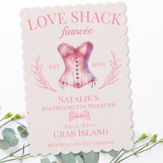 Invitation Coquette Bow Corset Social Club Bachelorette