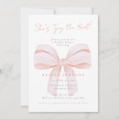 Invitation Coquette Bow Elle noue la Fête des mariées du noeu (Devant)