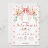 Invitation Coquette Bow et Baby shower Floral (Devant)