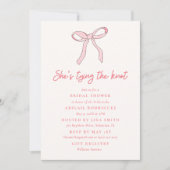 Invitation Coquette Bow Fête des mariées rose (Devant)