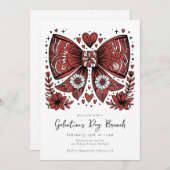 Invitation Coquette Bow Galentine's Day Brunch (Devant / Derrière)