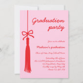 Invitation Coquette Bow Grad Tassel 2025 Graduation (Devant)