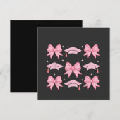 Invitation Coquette Bow Graduation Palette rose 2025 (Devant / Derrière)