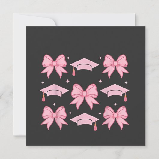 Invitation Coquette Bow Graduation Palette rose 2025 (Devant)
