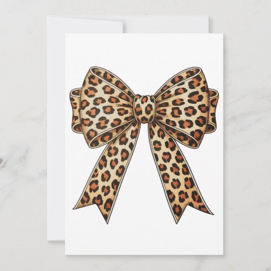 Invitation Coquette Bow Leopard Cheetah Sublimation (Devant)