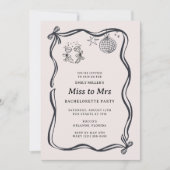 Invitation Coquette Bow Miss to Mrs Bachelorette  (Devant)