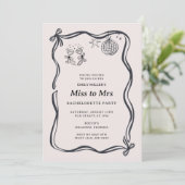 Invitation Coquette Bow Miss to Mrs Bachelorette  (Debout devant)