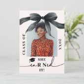 Invitation Coquette Bow Nurse 4-Photo Graduation (Debout devant)