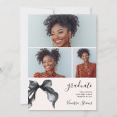 Invitation Coquette Bow Nurse 4-Photo Graduation (Dos)