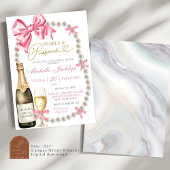 Invitation Coquette Bow Pearls et Fête des mariées de poursui