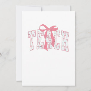 Invitation Coquette Bow Pencil Design Enseignants Enseignants
