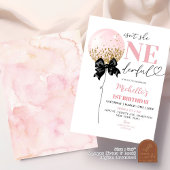 Invitation Coquette Bow Pink Balloon Anniversaire