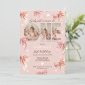 Invitation Coquette Bow Pink Girls Just wanna First Birthday (Debout devant)