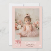 Invitation Coquette Bow Pink Girls Just wanna First Birthday (Dos)