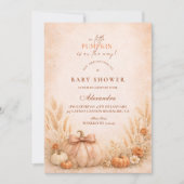 Invitation Coquette Bow Pumpkin Baby Shower (Devant)