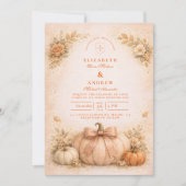 Invitation Coquette Bow Pumpkin Fall Wedding (Devant)