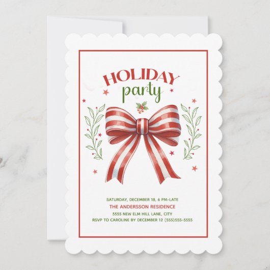 Invitation Coquette Bow Red Green (Devant)
