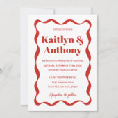 Invitation Coquette Bow Retro Wedding (Devant)