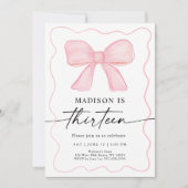 Invitation Coquette Bow rose 13e anniversaire (Devant)