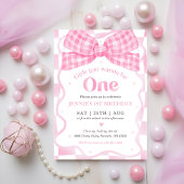 Invitation Coquette Bow rose 1er anniversaire