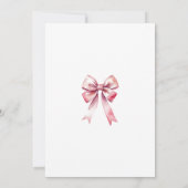 Invitation Coquette Bow rose Baby shower fille (Dos)