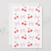 Invitation Coquette Bow rose Cerise Girl Anniversaire (Dos)