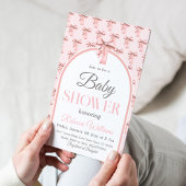 Invitation Coquette Bow rose C'est un Baby shower de fille
