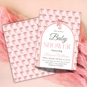 Invitation Coquette Bow rose C'est un Baby shower de fille